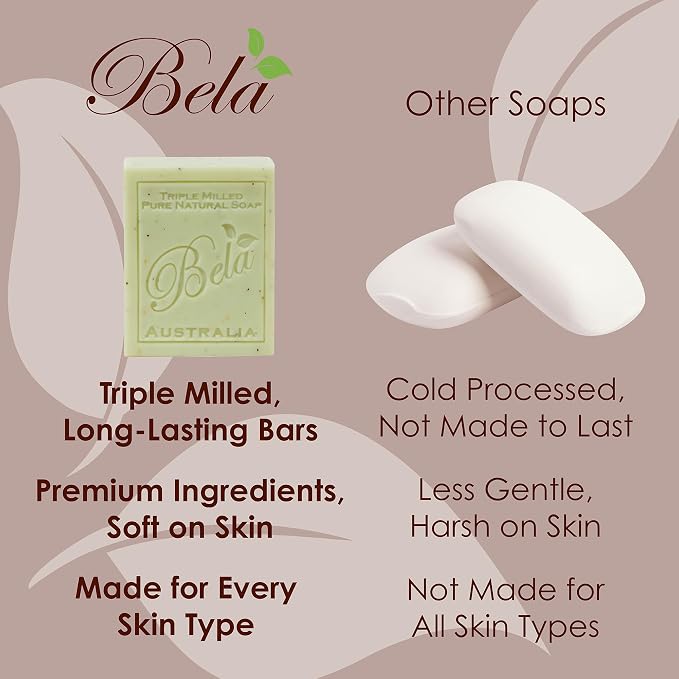 BELA Sandalwood Soap 3.3 OZ, Face and Body Wash Bar, Made in Australia - Image 4