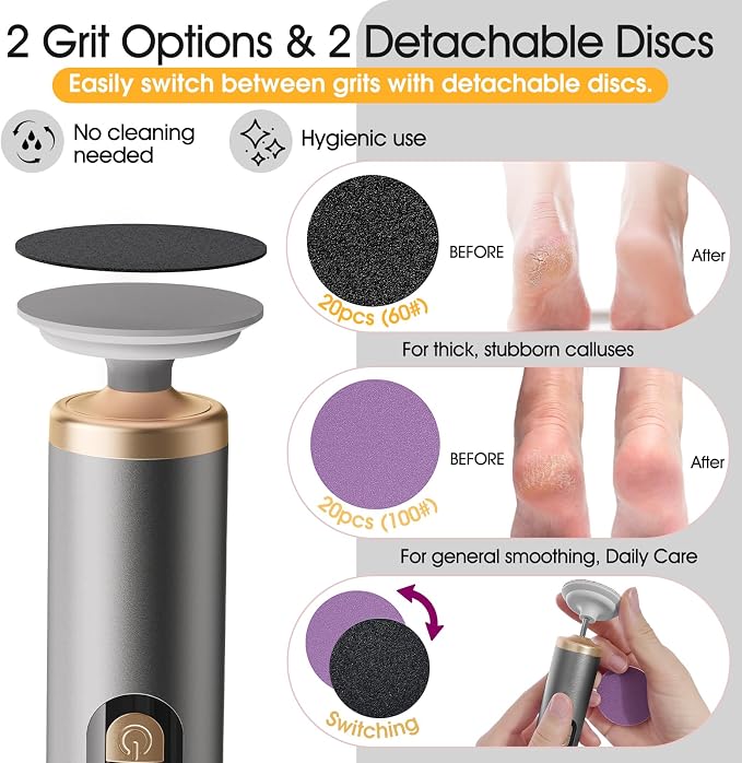 Electric Callus Remover for Feet, Rechargeable Pedicure Tools for Feet - Image 5