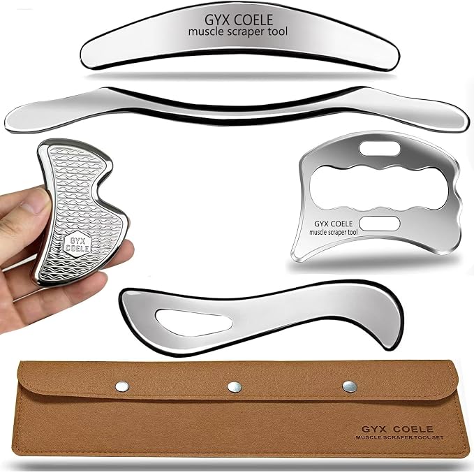 Muscle Scraper Tool Set, Stainless Steel IASTM Tools, Scraping Tool Physical by GYXCOELEIASTMTOOL
