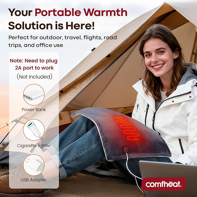 USB Heating Pad for Travel Warmth Outdoors, 5V Small Heated Pad FSA Eligible - Image 2