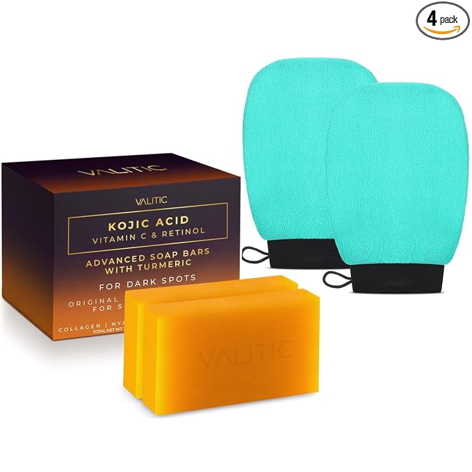 VALITIC 2 Pack Kojic Acid Vitamin C & Retinol Soap Bars by VALITIC
