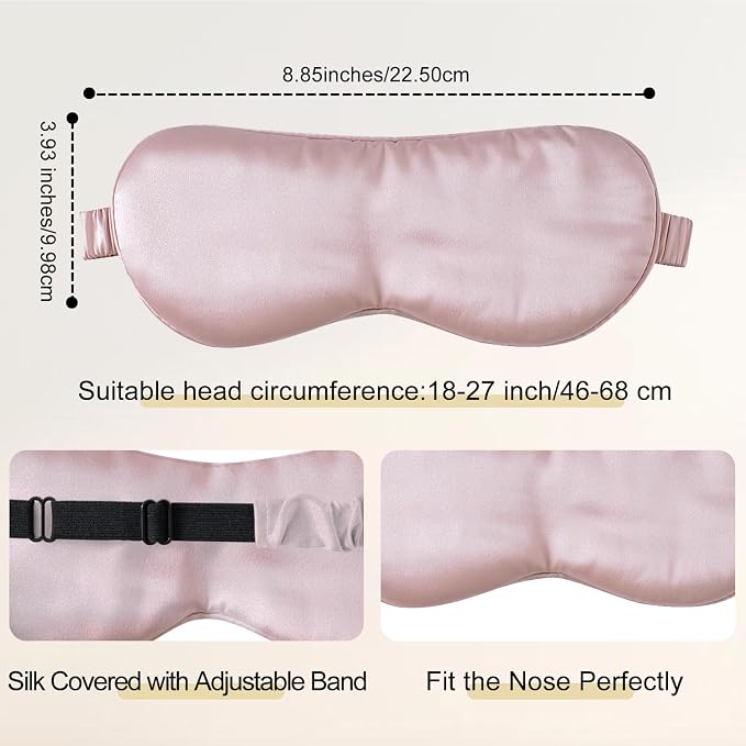 ZIMASILK 100% 22 Momme Pure Mulberry Silk Sleep Mask, Filled - Image 4
