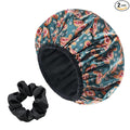 Paisley Satin Shower Cap, Three-Layer Terry Cloth Lined, by Yonchic