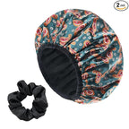 Paisley Satin Shower Cap, Three-Layer Terry Cloth Lined, by Yonchic
