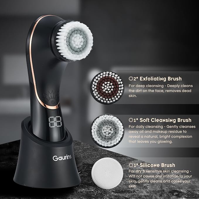 Facial Cleansing Brush Face Scrubber Exfoliator Rechargeable IPX7 Waterproof - Image 3