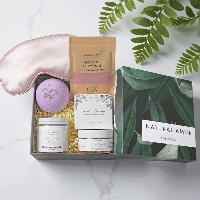 Natural Amor Spa Gift Set for Women – 6-Piece Self Care Gift Box - Image 2