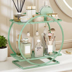Green Perfume Organizer for Dresser, 2-Tier Bathroom Counter Organizers - Image 6
