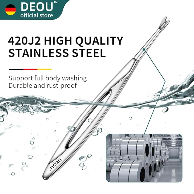 DEOU Cuticle Pusher Dead Skin Remover Stainless Steel dead skin fork cuticle - Image 3