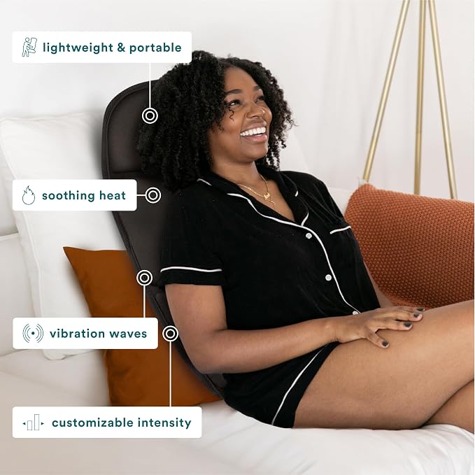 HoMedics Portable Heating and Vibrating Back Massage Cushion - Image 2
