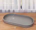 Gray Small Tray, Oval Tray for Kitchen Counter, Bathtub Bathroom Vanity Items - Image 6