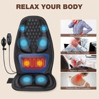 Back Massager with Heat, Massage Seat Cushion with 3D Back Support, 8 Vibrating - Image 4