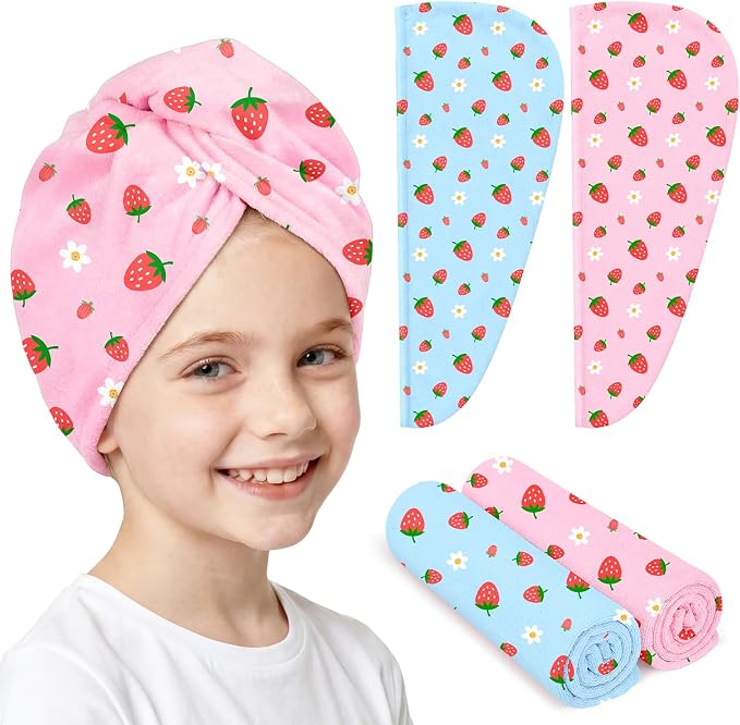 Microfiber Hair Towel Wrap for Kids Hair Drying Towel Wrap by BiueLetter