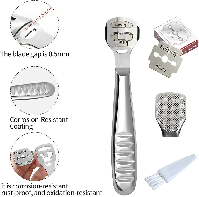 Callus Shaver，Pedicure Foot File Kit，Foot File Callus Remover，Stainless Steel - Image 3