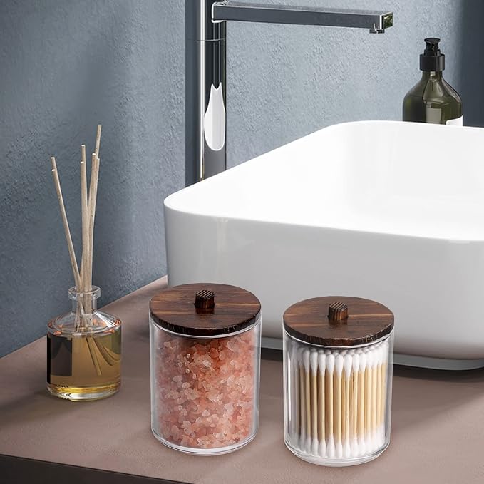 Tbestmax Qtips Holder Bathroom Container, 10 OZ Cotton Ball/Swabs Dispenser - Image 6