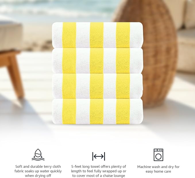 CASA COPENHAGEN Cabana Beach Towel Designed in Denmark Rough and Tough - Image 4