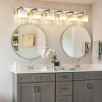 Aipsun Brushed Nickel Bathroom Light Fixtures 6 Light Vanity Lighting Fixture - Image 5