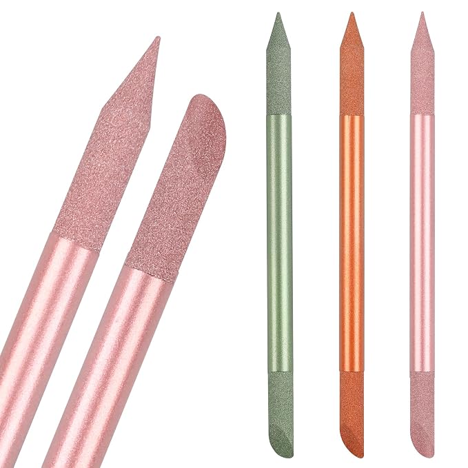 3Pcs Glass Cuticle Pusher, heemeei Crystal Cuticle Pusher Glass File, by heemeei