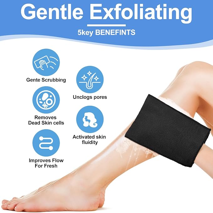Tatuo 12 Pieces Korean Exfoliating Mitt Glove Italy Towel Body Skin Scrubber - Image 5
