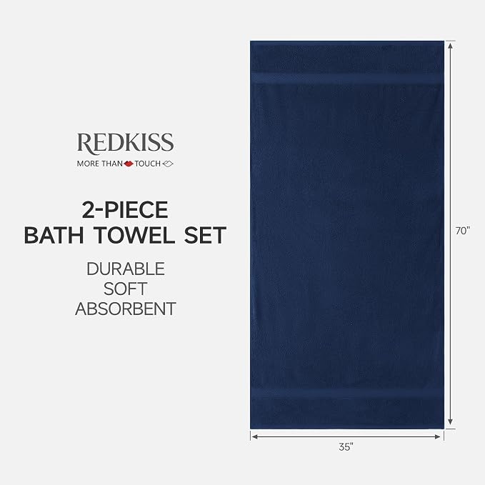 REDKISS 2 Pack 70"x35" Extra Large Bath Sheets - Image 3