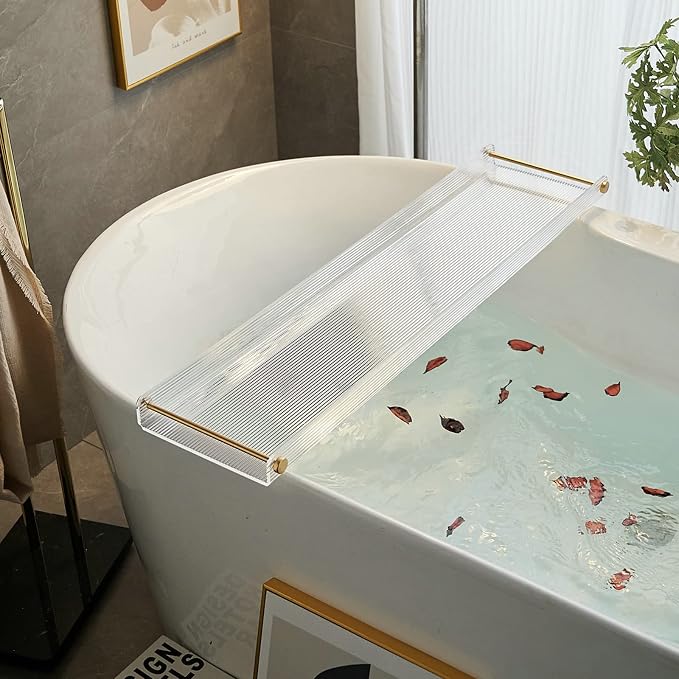 Acrylic Bathtub Tray, NEWRAIN Luxury Bath Caddy Tub Table, Unique House Warming - Image 5