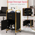 4ever2buy Black and Gold Salon Trolley Cart - Image 6