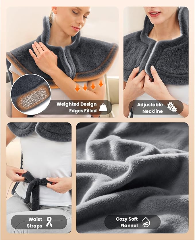 BOB AND BRAD Heating Pad for Back Pain Relief, FSA Edge-Weighted Electric Heat - Image 3