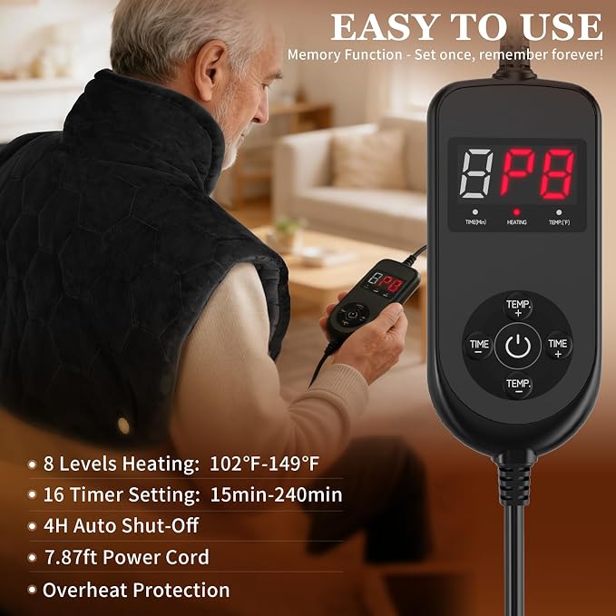 UTK 30s Fast Heating Pad, 6X Deeper Far Infrared Heating pad - Image 5