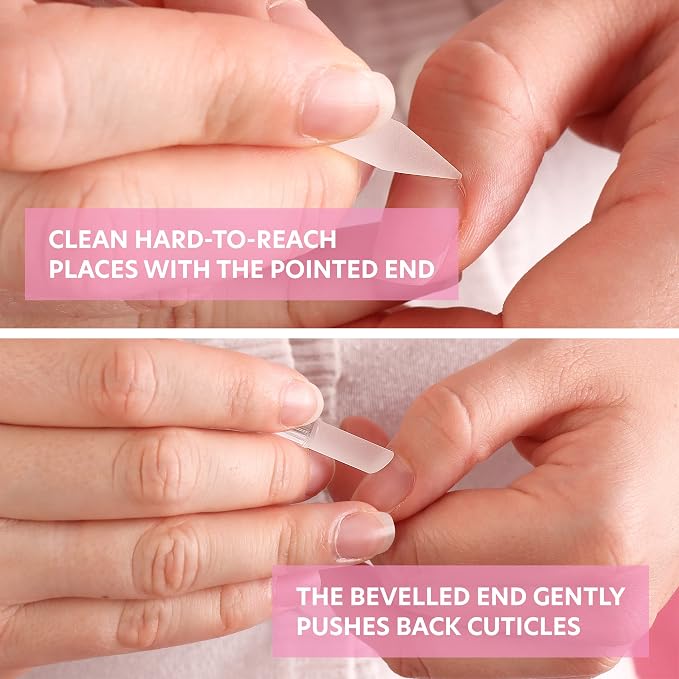 Bona Fide Beauty Glass Cuticle Pusher Set of 2 Manicure Nail Care Tools - Image 4