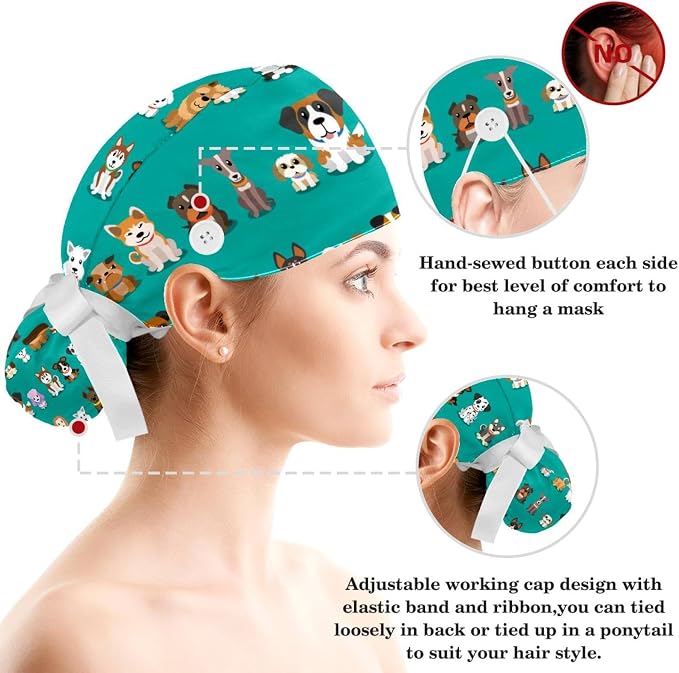 Ethnic Aztec Pattern Adjustable Scrub Cap Hat - Image 3