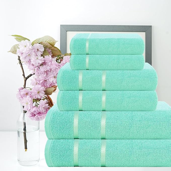 CASA COPENHAGEN Eternal 6Pcs 100% Egyptian Cotton Large Designer Towels Gift - Image 2