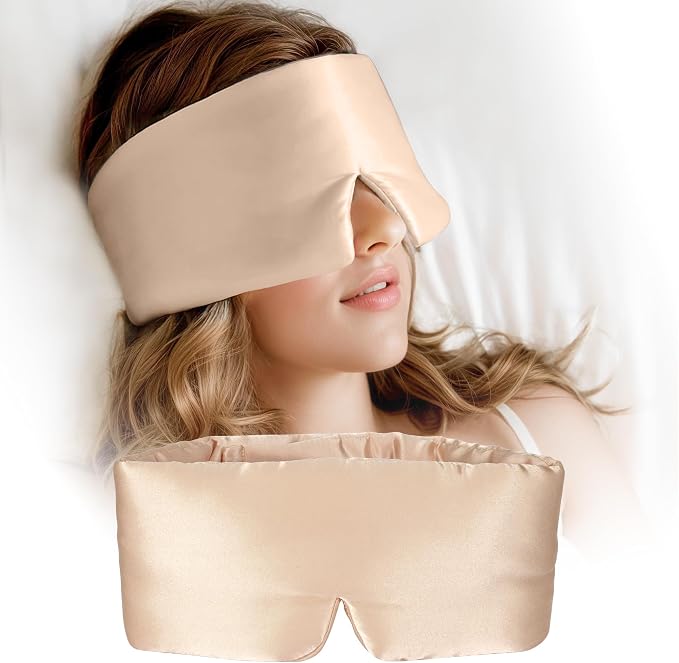 Silk Sleep Mask for Women and Men, Side Sleeper, 22 Momme Pure Mulberry Silk by Unknown
