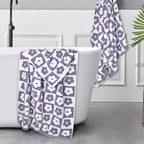 Jacquotha 2-Pieces Luxury Bath Towels Checkered Floral, Cute Bathroom Decor - Image 2