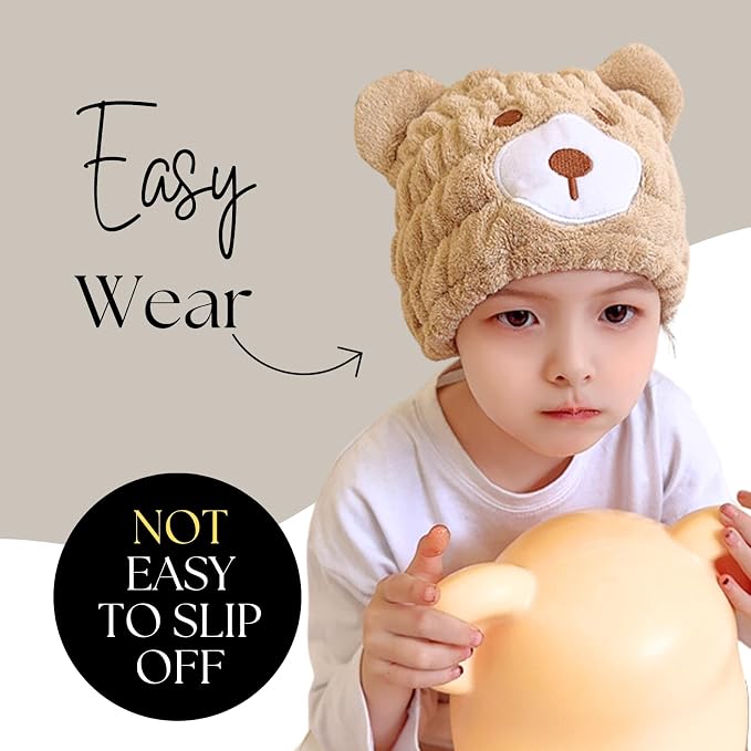 Microfiber Hair Towel Wrap for Kids, Absorbent Quick Girls Boys Hair Drying - Image 2