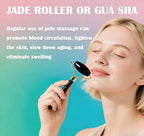 Jade Roller Gua Sha Tools – Nature Gua Sha Facial Tool Skin Tightening Face - Image 2