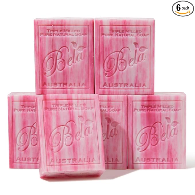 BELA Evening Jasmine Soap 3.3 OZ Pack of 6, Long Lasting French Triple Milled by BELAPURENATURALSOAPSANDODORELIMINATINGHOMEFRAGRANCES
