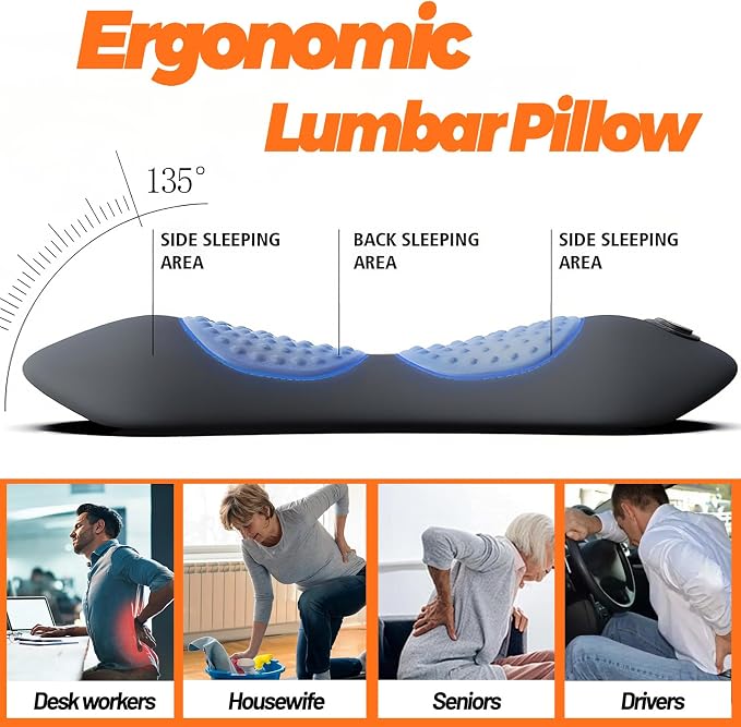 3 in 1 Lumbar Pillow，Smooth Triple Fusion Electric Back Massager - Image 4
