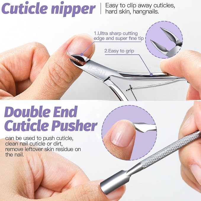 FANDAMEI Nail Files and Buffers, Nail Cuticle Remover Kit - Image 4
