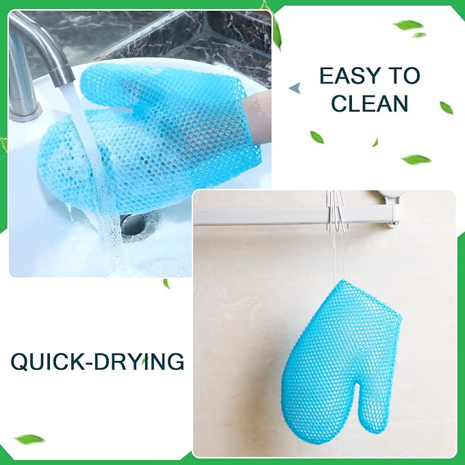 Karenhi 2 Pcs Honeycomb Exfoliating Glove Set Exfoliating Bath Mitt Honeycomb - Image 7