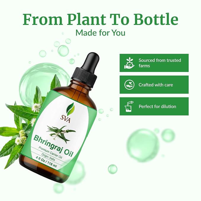 SVA Bhringraj Premium Carrier Oil 4oz - Image 4