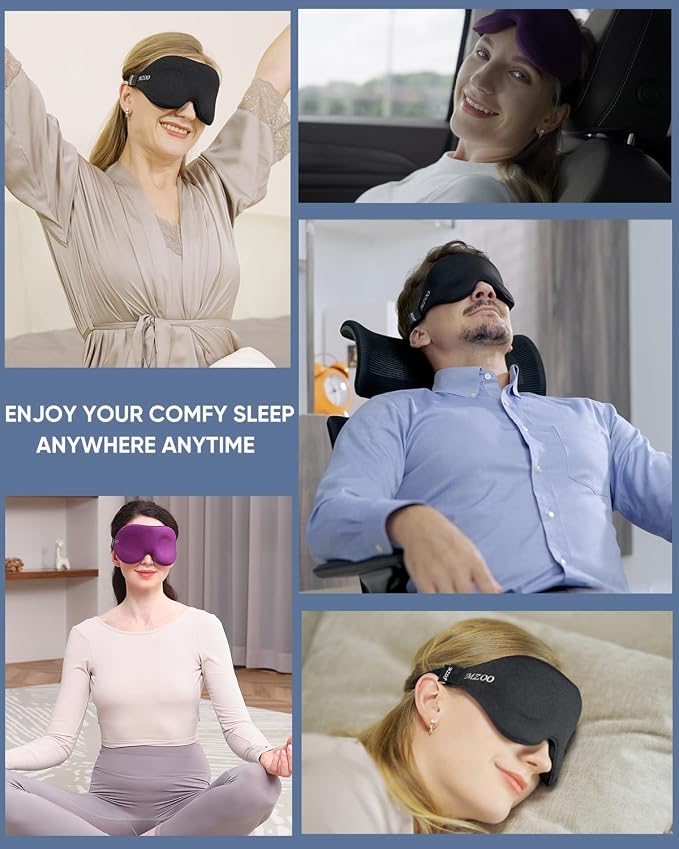 MZOO Luxury Sleep Eye Mask for Side Sleeper Men Women, Zero Eye Pressure 3D - Image 7