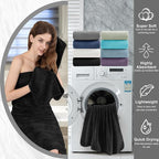 4 Piece Extra Large Bath Towel 35"x70" Oversized Bath Sheet Black Bath Towel Set - Image 6