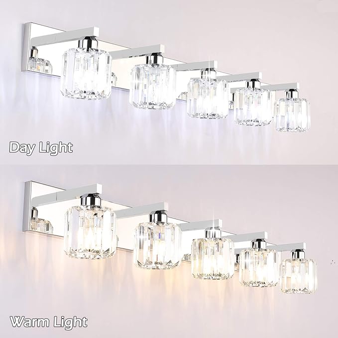 Aipsun Crystal Bathroom Vanity Light Stainless Steel Modern Vanity Light 5 - Image 6
