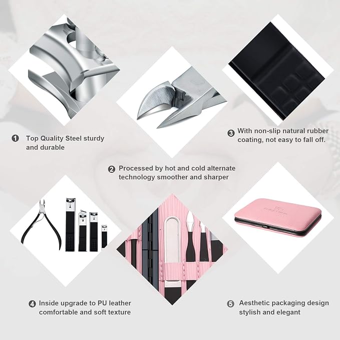 Manicure Set Professional Nail Clippers Kit Pedicure Care Tools- Stainless - Image 5