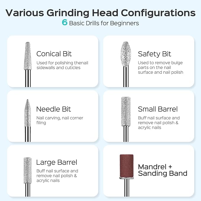 Cordless Electric Nail Drill File: COSLUS Nail Drill Machine - Image 8