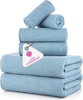 CASA COPENHAGEN Popcorn 6Pcs 100% Egyptian Cotton Large Designer Towels Gift by CASACOPENHAGEN
