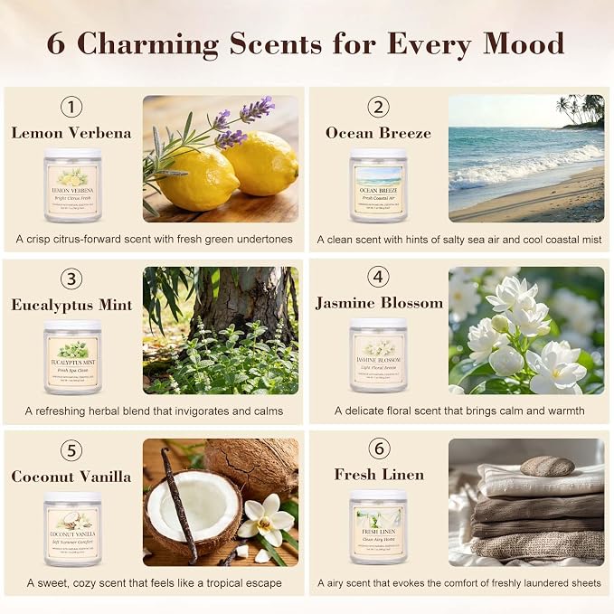Scented Candles Gift Set for Women, 6 Pack Aromatherapy Soy Candles for Home - Image 3