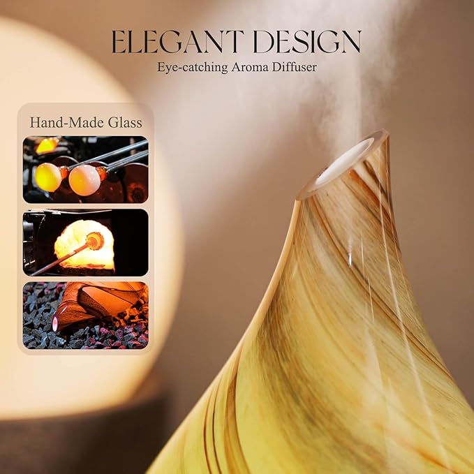 Porseme 150ml Essential Oil Diffuser Glass Color Changing Aroma Air Diffusers - Image 5