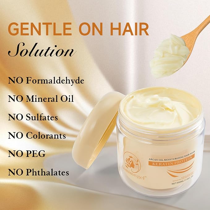 Collagen Hair Mask, Deep Repair Conditioning Argan Oil Hair Mask - Image 4