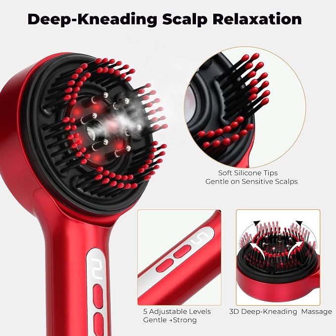 Electric Scalp Massager, 5 in 1 Refillable Oil Reservoir and Mist 3 Step At - Image 4