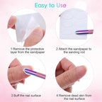 Dual Ended Nail Cuticle Pusher, 100/180 Grit Sandpaper Sheets Cuticle File - Image 6